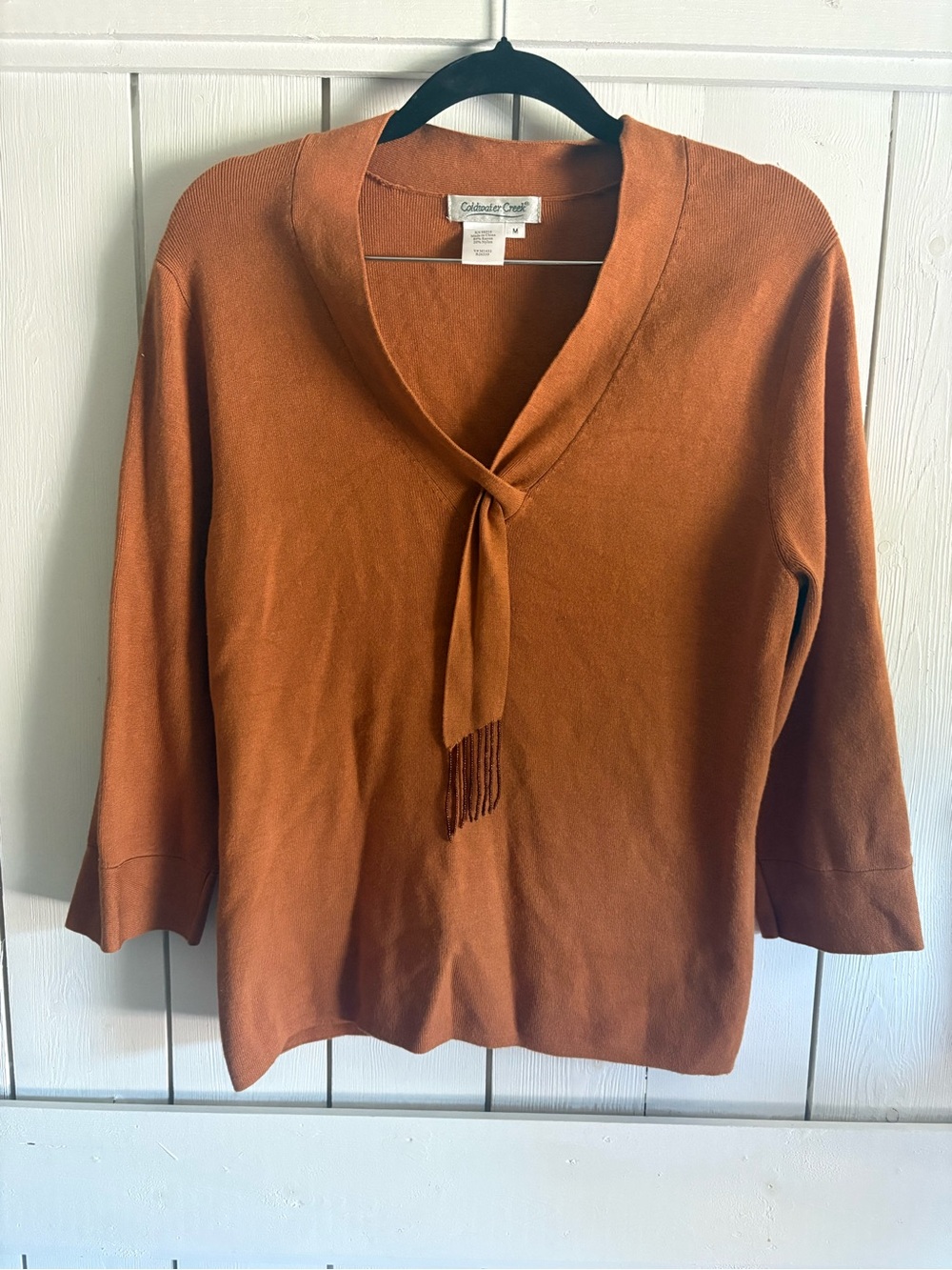 Coldwater Creek Rust Knit Top with Crew Neck